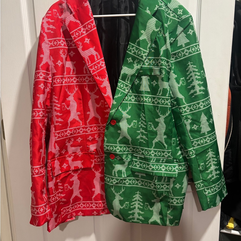 Festive Red and Green Holiday Jacket